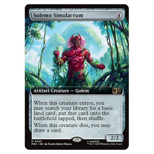 Solemn Simulacrum 0453 card from the Magic The Gathering set Marvel Super Heroes Commander