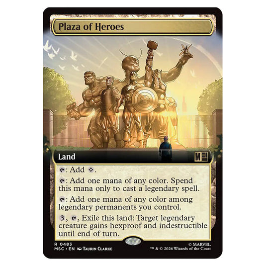 Plaza of Heroes 0483 card from the Magic The Gathering set Marvel Super Heroes Commander