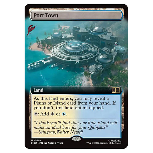 Port Town 0484 card from the Magic The Gathering set Marvel Super Heroes Commander
