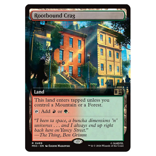 Rootbound Crag 0489 card from the Magic The Gathering set Marvel Super Heroes Commander