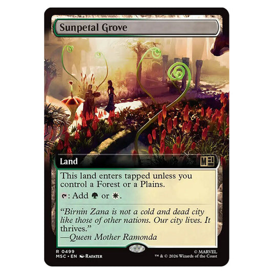 Sunpetal Grove 0499 card from the Magic The Gathering set Marvel Super Heroes Commander