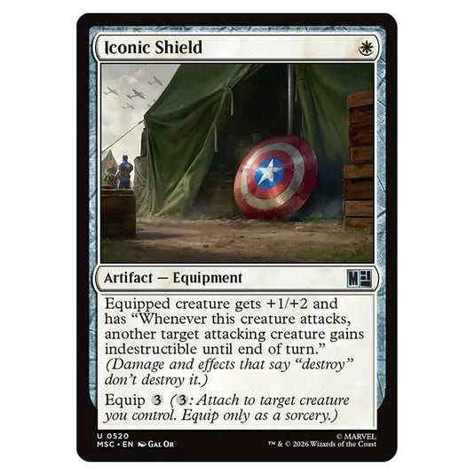 Iconic Shield 0520 card from the Magic The Gathering set Marvel Super Heroes Commander