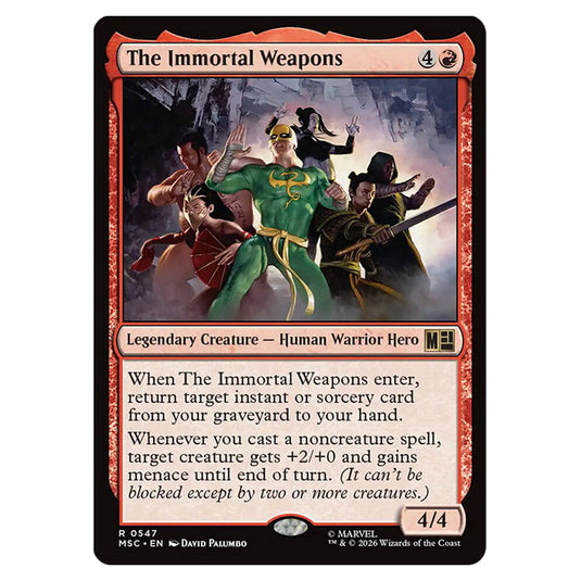 The Immortal Weapons 0547 card from the Magic The Gathering set Marvel Super Heroes Commander