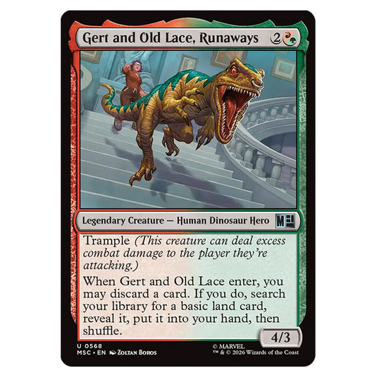 Gert and Old Lace, Runaways 0568 card from the Magic The Gathering set Marvel Super Heroes Commander