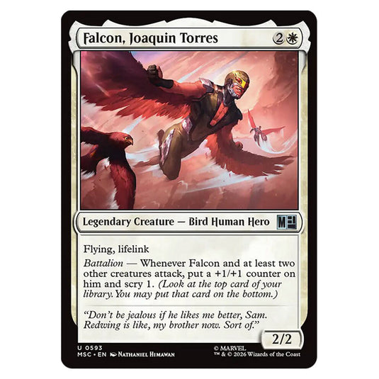 Falcon, Joaquin Torres 0593 card from the Magic The Gathering set Marvel Super Heroes Commander