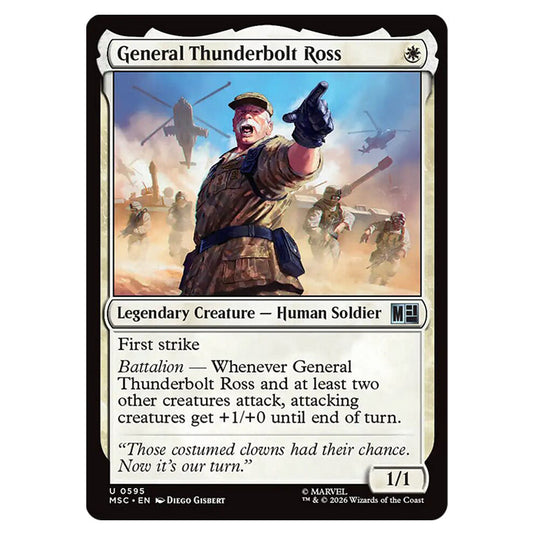 General Thunderbolt Ross 0595 card from the Magic The Gathering set Marvel Super Heroes Commander