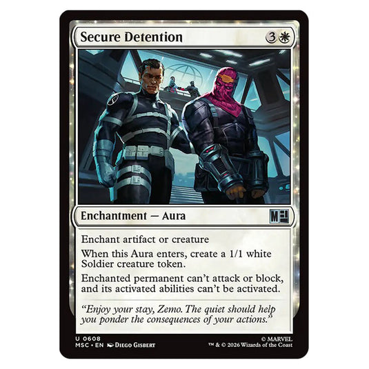 Secure Detention 0608 card from the Magic The Gathering set Marvel Super Heroes Commander