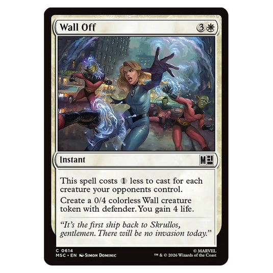 Wall Off 0614 card from the Magic The Gathering set Marvel Super Heroes Commander