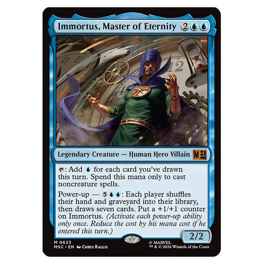 Immortus, Master of Eternity 0623 card from the Magic The Gathering set Marvel Super Heroes Commander