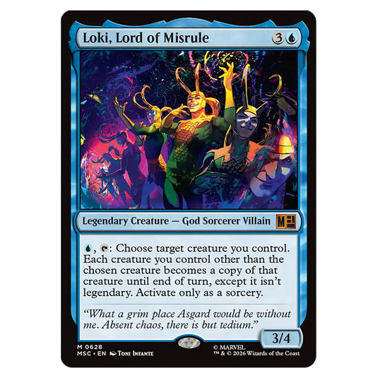 Loki, Lord of Misrule 0628 card from the Magic The Gathering set Marvel Super Heroes Commander