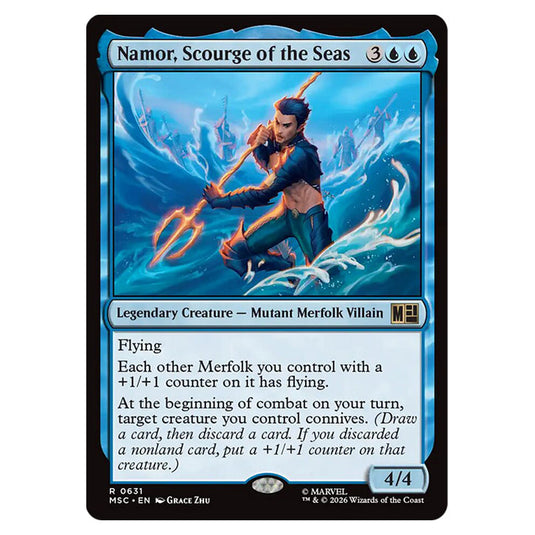 Namor, Scourge of the Seas 0631 card from the Magic The Gathering set Marvel Super Heroes Commander