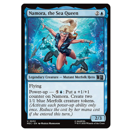 Namora, the Sea Queen 0632 card from the Magic The Gathering set Marvel Super Heroes Commander