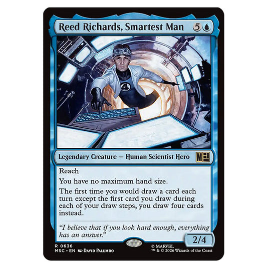 Reed Richards, Smartest Man 0636 card from the Magic The Gathering set Marvel Super Heroes Commander