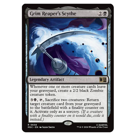 Grim Reaper's Scythe 0658 card from the Magic The Gathering set Marvel Super Heroes Commander