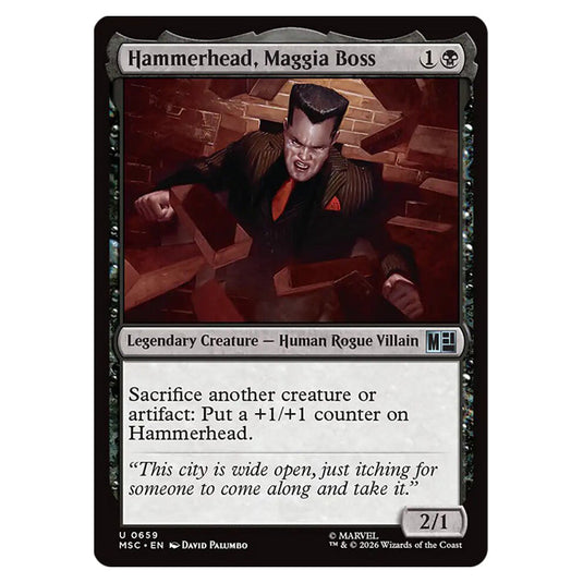 Hammerhead, Maggia Boss 0659 card from the Magic The Gathering set Marvel Super Heroes Commander