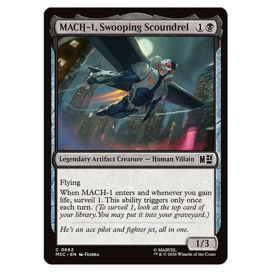 MACH-1, Swooping Scoundrel 0662 card from the Magic The Gathering set Marvel Super Heroes Commander