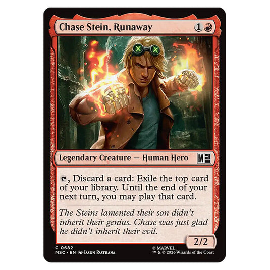Chase Stein, Runaway 0682 card from the Magic The Gathering set Marvel Super Heroes Commander