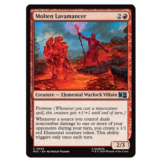 Molten Lavamancer 0699 card from the Magic The Gathering set Marvel Super Heroes Commander