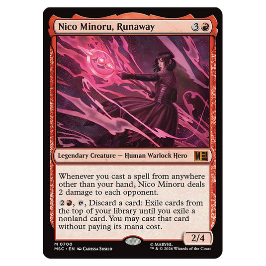 Nico Minoru, Runaway 0700 card from the Magic The Gathering set Marvel Super Heroes Commander