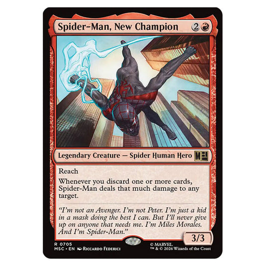 Spider-Man, New Champion 0705 card from the Magic The Gathering set Marvel Super Heroes Commander