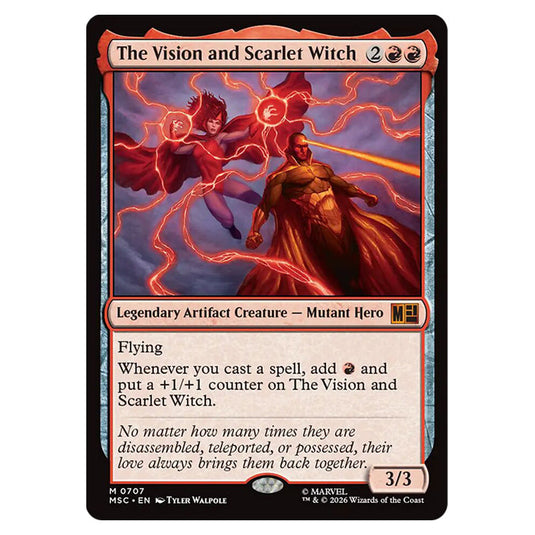 The Vision and Scarlet Witch 0707 card from the Magic The Gathering set Marvel Super Heroes Commander