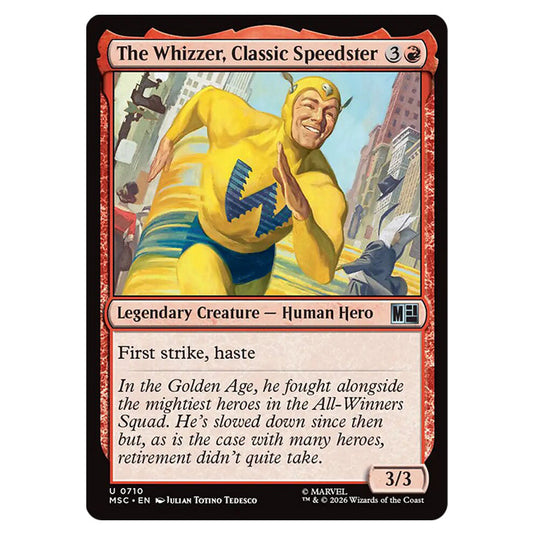 The Whizzer, Classic Speedster 0710 card from the Magic The Gathering set Marvel Super Heroes Commander