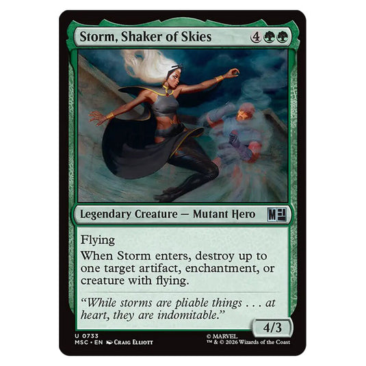 Storm, Shaker of Skies 0733 card from the Magic The Gathering set Marvel Super Heroes Commander