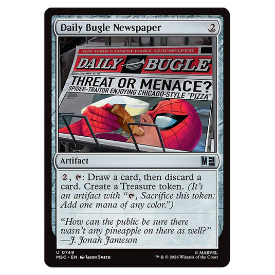 Daily Bugle Newspaper 0749 card from the Magic The Gathering set Marvel Super Heroes Commander