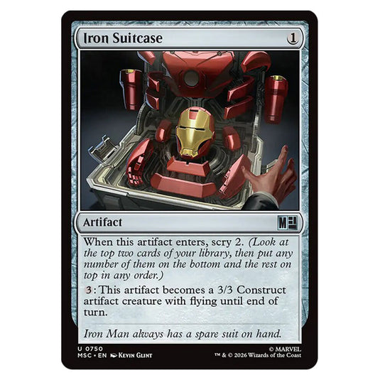 Iron Suitcase 0750 card from the Magic The Gathering set Marvel Super Heroes Commander