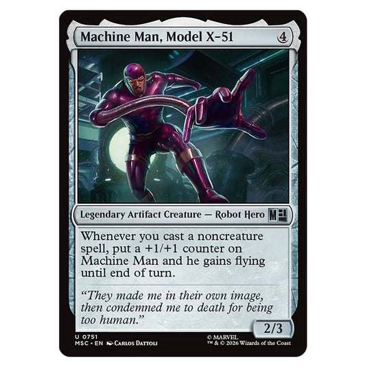 Machine Man, Model X-51 0751 card from the Magic The Gathering set Marvel Super Heroes Commander