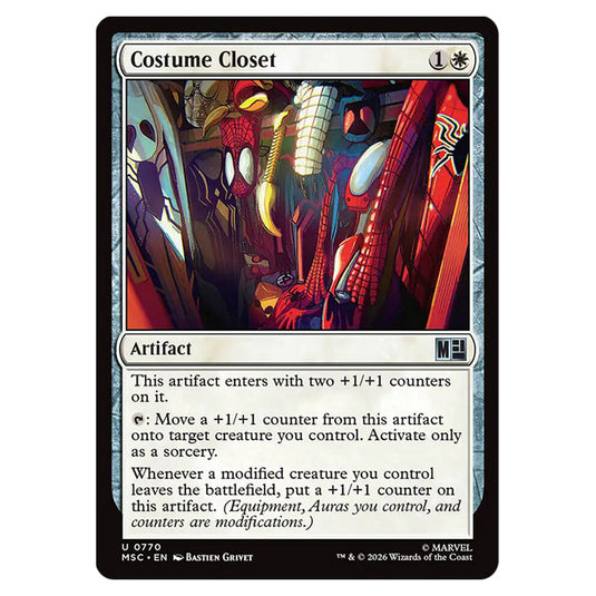 Costume Closet 0770 card from the Magic The Gathering set Marvel Super Heroes Commander