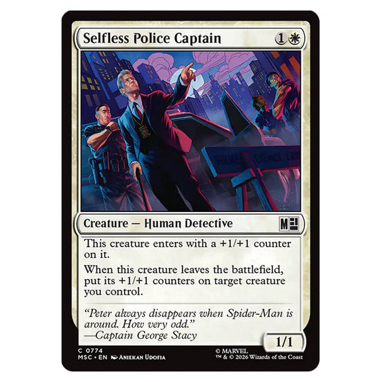 Selfless Police Captain 0774 card from the Magic The Gathering set Marvel Super Heroes Commander