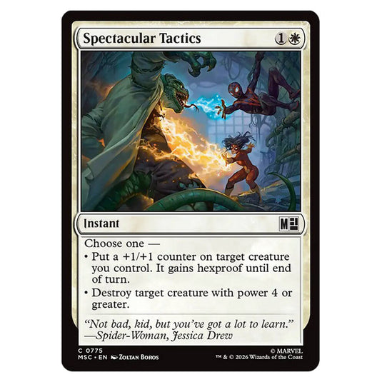 Spectacular Tactics 0775 card from the Magic The Gathering set Marvel Super Heroes Commander