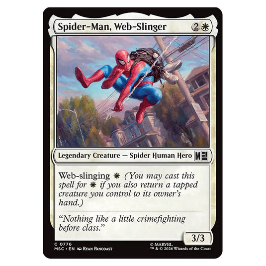 Spider-Man, Web-Slinger 0776 card from the Magic The Gathering set Marvel Super Heroes Commander