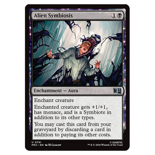 Alien Symbiosis 0791 card from the Magic The Gathering set Marvel Super Heroes Commander