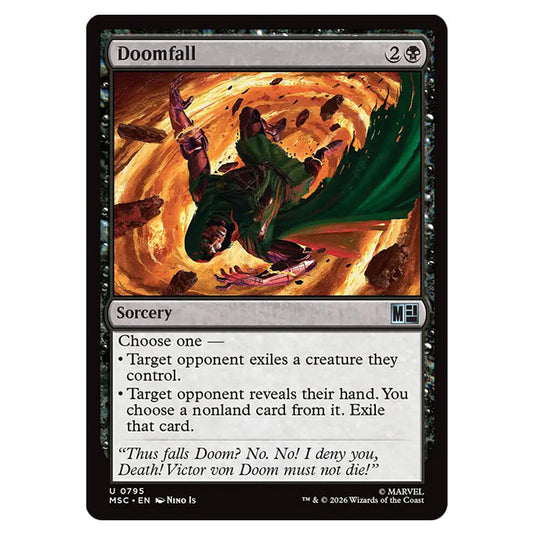 Doomfall 0795 card from the Magic The Gathering set Marvel Super Heroes Commander