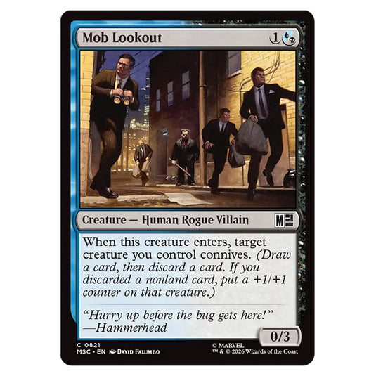 Mob Lookout 0821 card from the Magic The Gathering set Marvel Super Heroes Commander