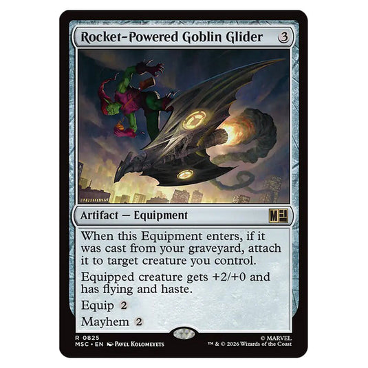 Rocket-Powered Goblin Glider 0825 card from the Magic The Gathering set Marvel Super Heroes Commander