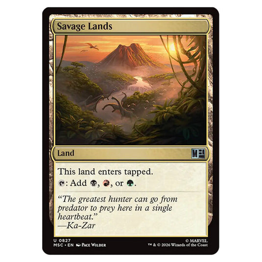 Savage Lands 0827 card from the Magic The Gathering set Marvel Super Heroes Commander
