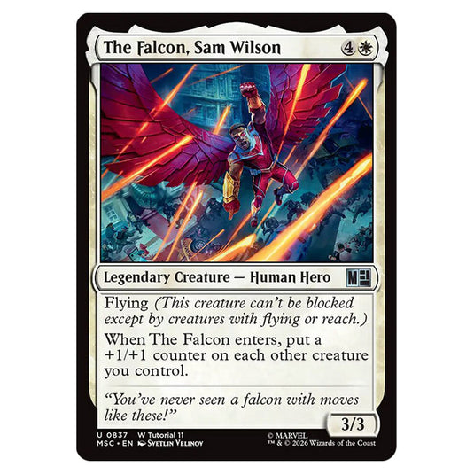 The Falcon, Sam Wilson 0837 card from the Magic The Gathering set Marvel Super Heroes Commander