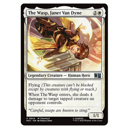 The Wasp, Janet Van Dyne 0844 card from the Magic The Gathering set Marvel Super Heroes Commander