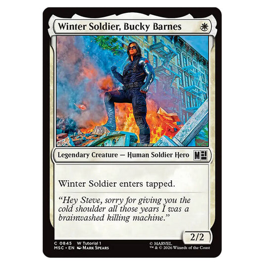 Winter Soldier, Bucky Barnes 0845 card from the Magic The Gathering set Marvel Super Heroes Commander
