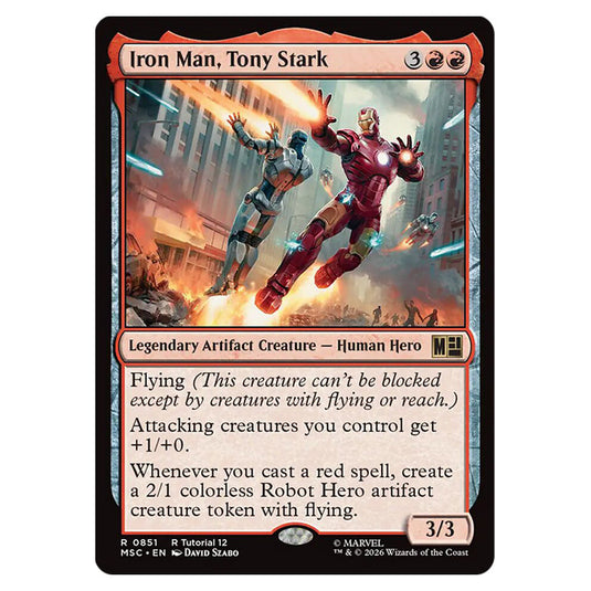 Iron Man, Tony Stark 0851 card from the Magic The Gathering set Marvel Super Heroes Commander