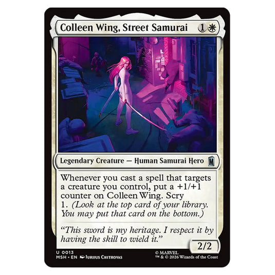 Colleen Wing, Street Samurai 0013 card from the Magic The Gathering set Marvel Super Heroes