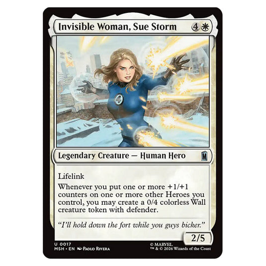 Invisible Woman, Sue Storm 0017 card from the Magic The Gathering set Marvel Super Heroes