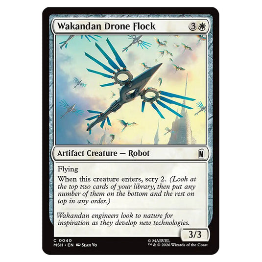 Wakandan Drone Flock 0040 card from the Magic The Gathering set Marvel Super Heroes
