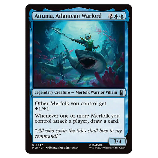 Attuma, Atlantean Warlord 0047 card from the Magic The Gathering set Marvel Super Heroes