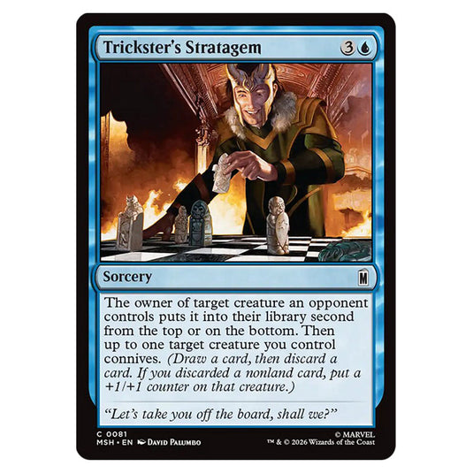 Trickster's Stratagem 0081 card from the Magic The Gathering set Marvel Super Heroes