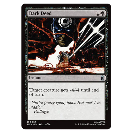 Dark Deed 0093 card from the Magic The Gathering set Marvel Super Heroes