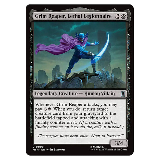 Grim Reaper, Lethal Legionnaire 0098 card from the Magic The Gathering set Marvel Super Heroes